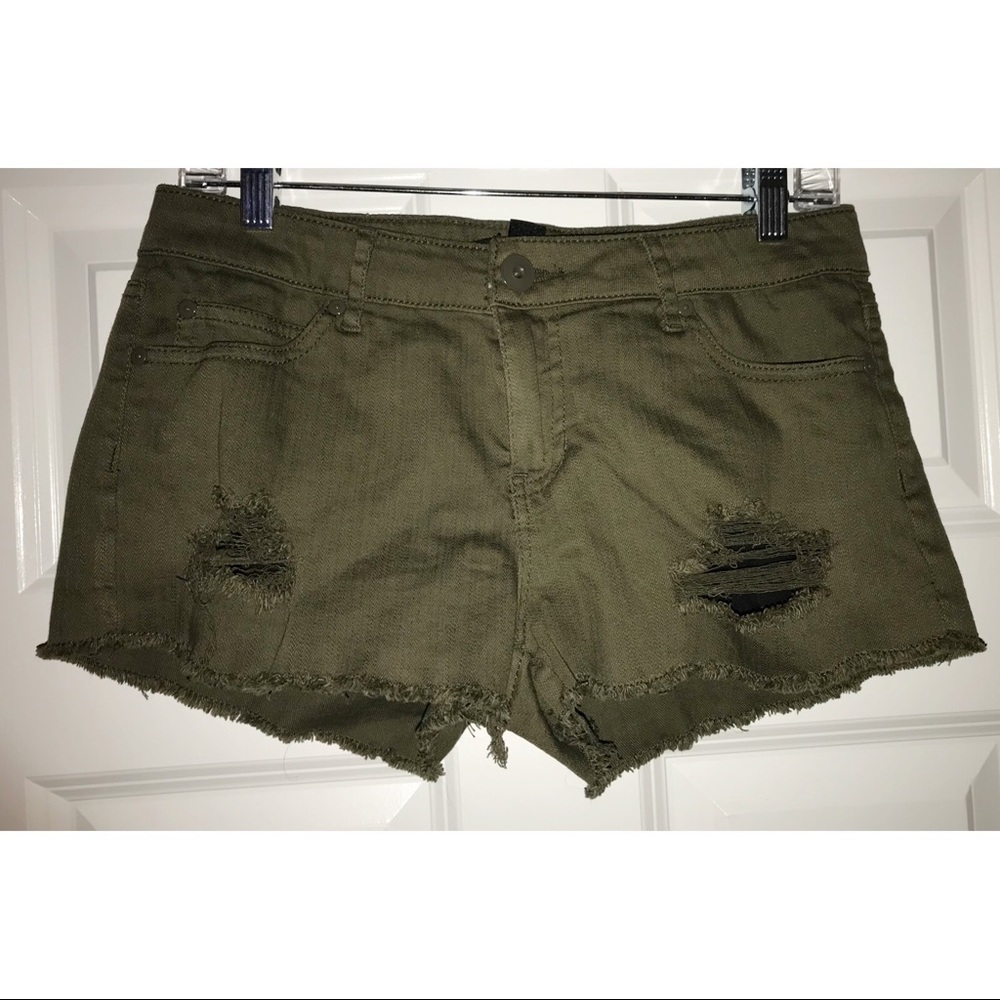 Green Studded Shorts